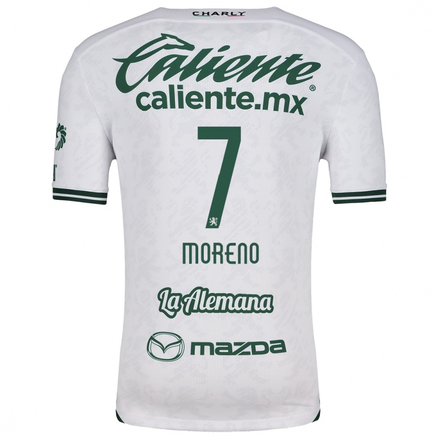 Kids Football Iván Moreno #7 White Green Away Jersey 2024/25 T-Shirt Uk