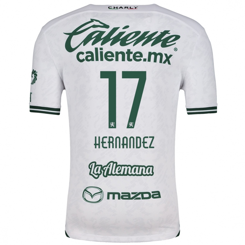 Kids Football Daniel Hernández #17 White Green Away Jersey 2024/25 T-Shirt Uk