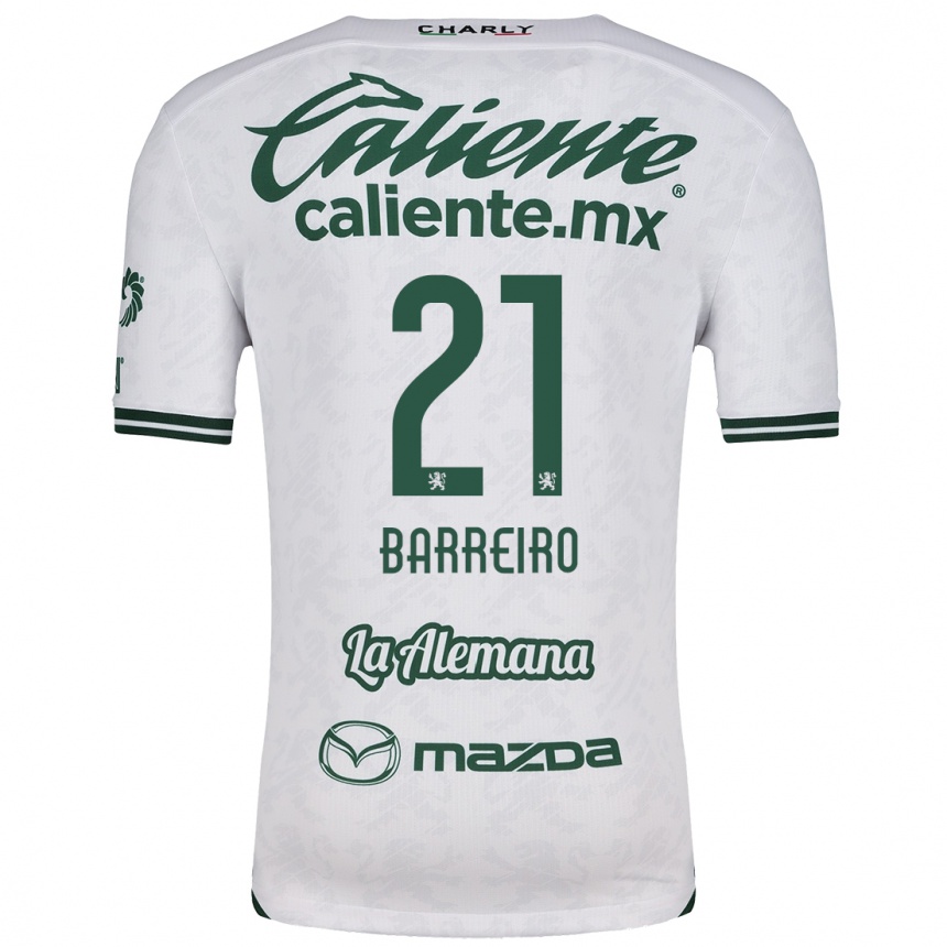 Kids Football Stiven Barreiro #21 White Green Away Jersey 2024/25 T-Shirt Uk