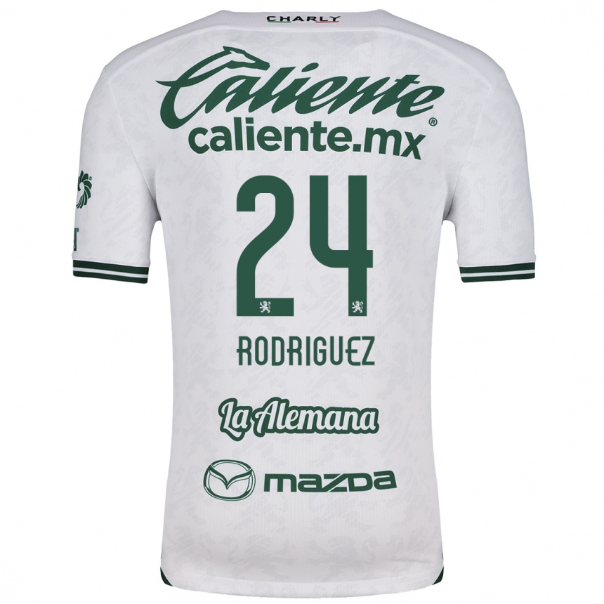 Kids Football Osvaldo Rodríguez #24 White Green Away Jersey 2024/25 T-Shirt Uk