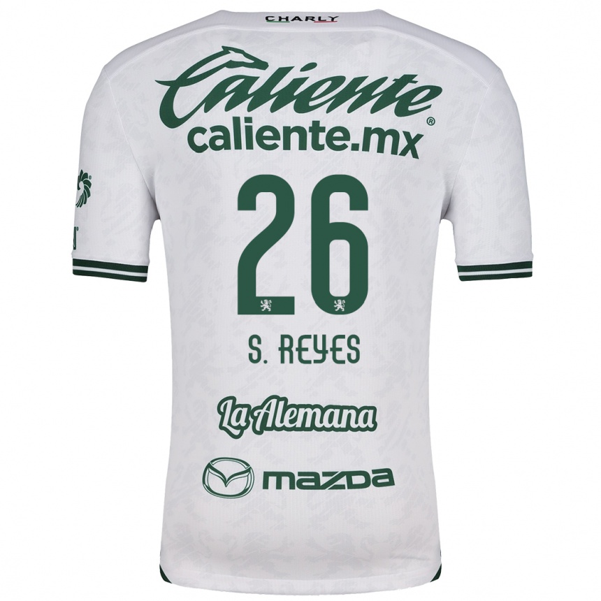 Kids Football Salvador Reyes #26 White Green Away Jersey 2024/25 T-Shirt Uk