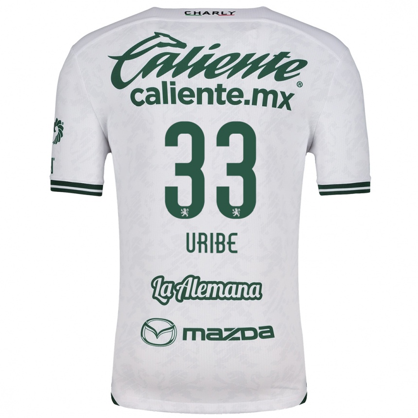 Kids Football Héctor Uribe #33 White Green Away Jersey 2024/25 T-Shirt Uk