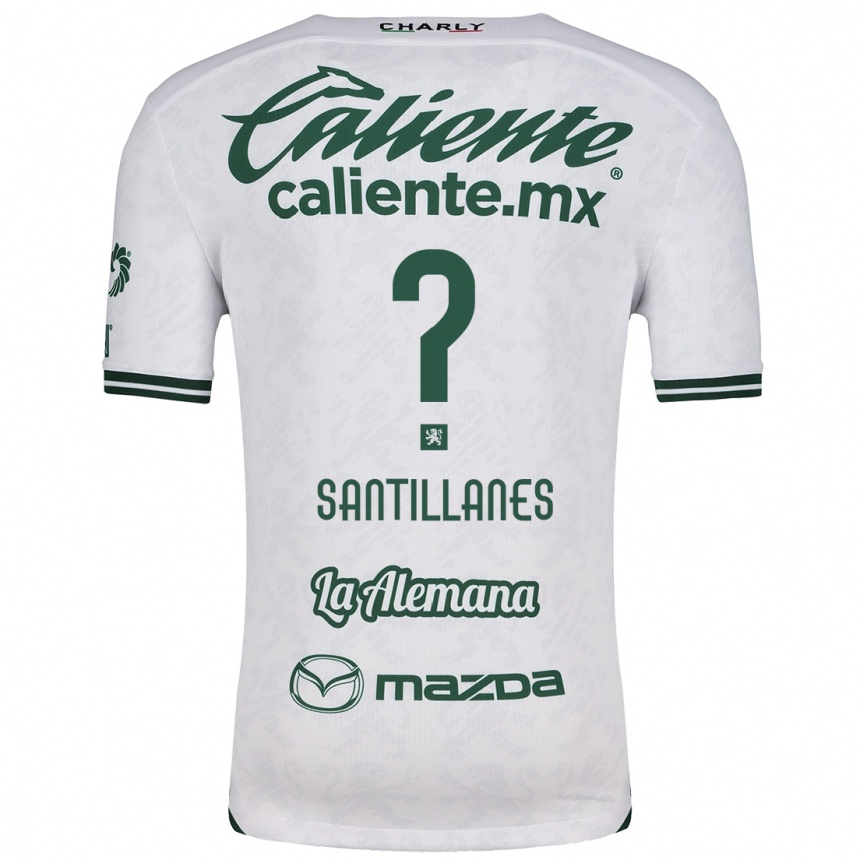 Kids Football Antonio Santillanes #0 White Green Away Jersey 2024/25 T-Shirt Uk