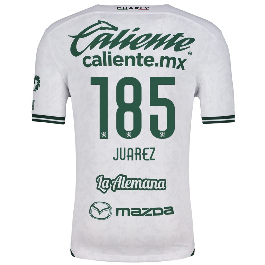 Kids Football Moisés Juárez #185 White Green Away Jersey 2024/25 T-Shirt Uk