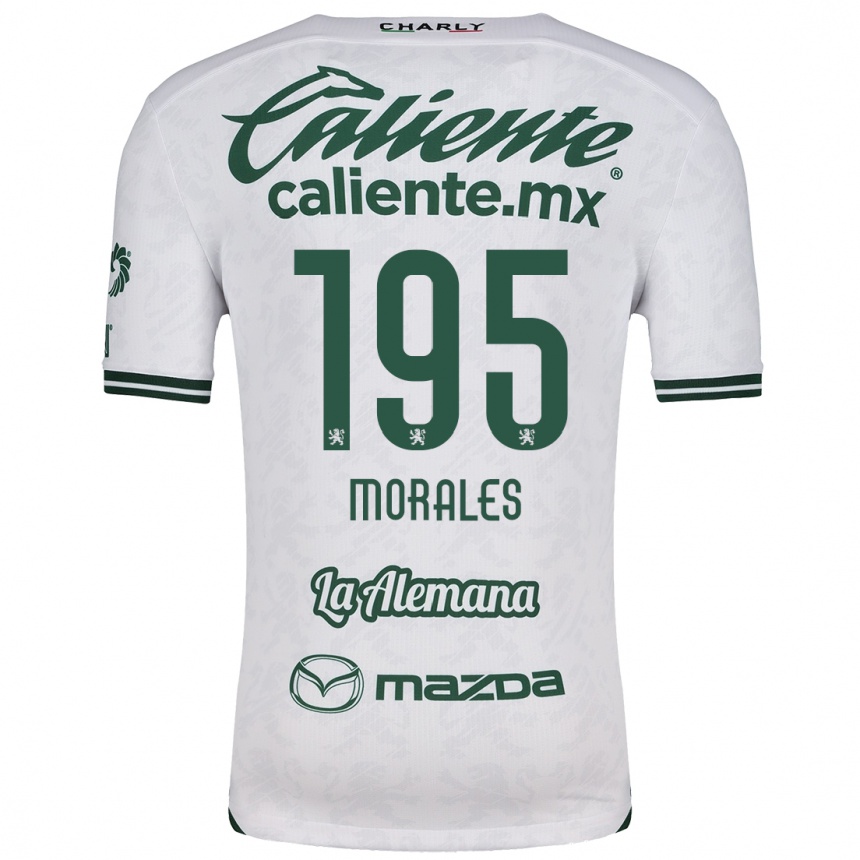 Kids Football Daniel Morales #195 White Green Away Jersey 2024/25 T-Shirt Uk