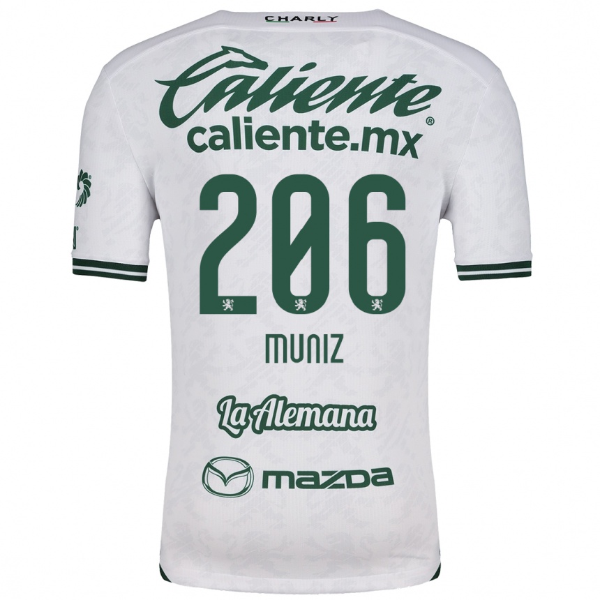 Kids Football Isaác Muñíz #206 White Green Away Jersey 2024/25 T-Shirt Uk