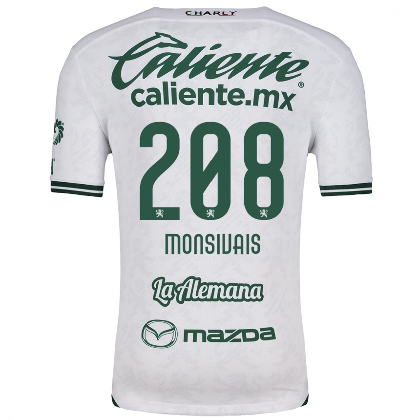 Kids Football Daniel Monsivaís #208 White Green Away Jersey 2024/25 T-Shirt Uk