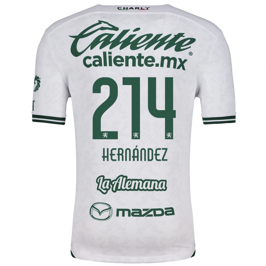 Kids Football Iván Hernández #214 White Green Away Jersey 2024/25 T-Shirt Uk