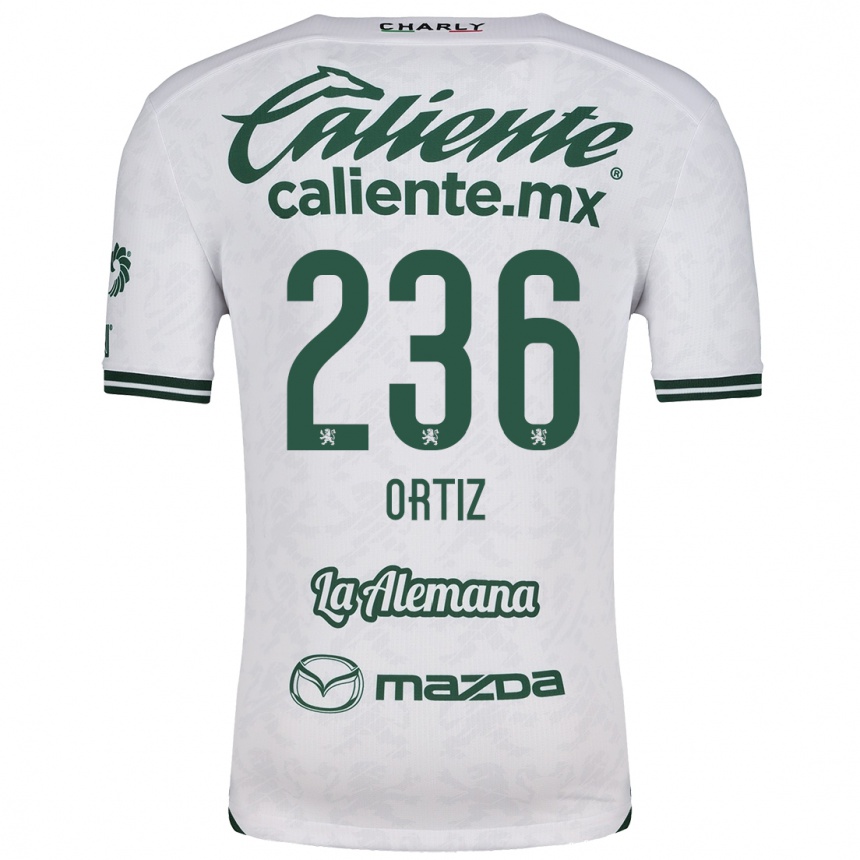 Kids Football Youssef Ortiz #236 White Green Away Jersey 2024/25 T-Shirt Uk