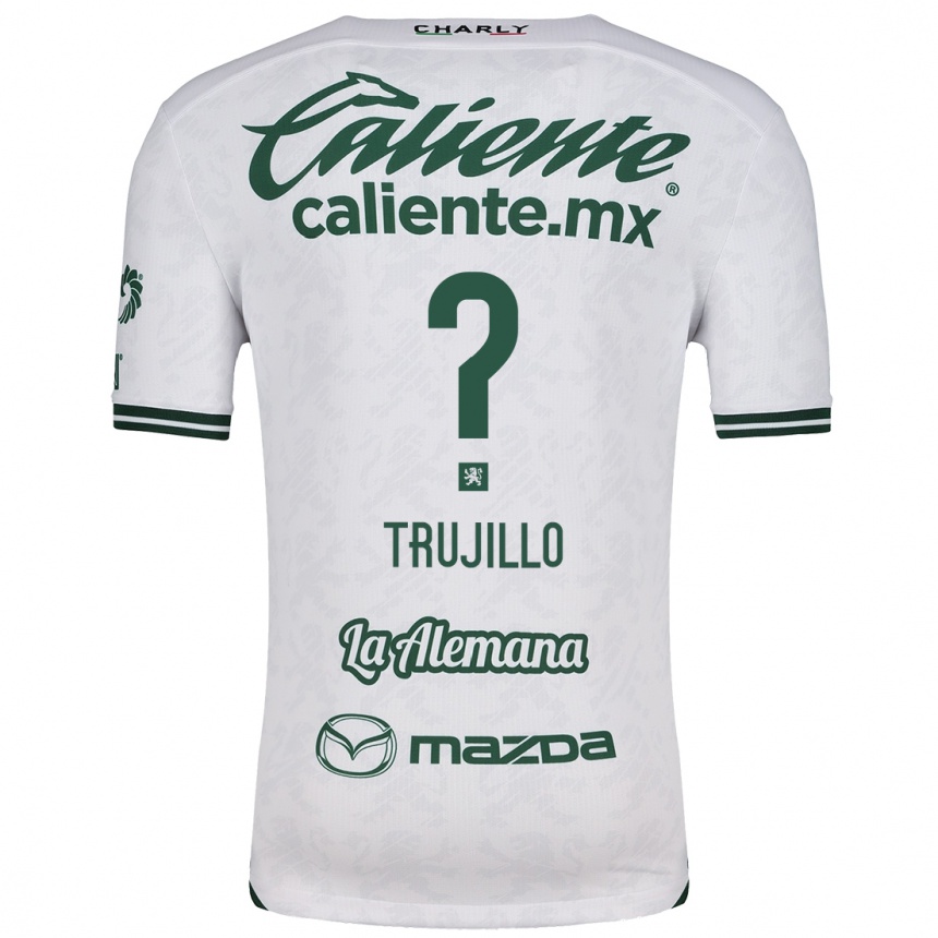 Kids Football Diego Trujillo #0 White Green Away Jersey 2024/25 T-Shirt Uk