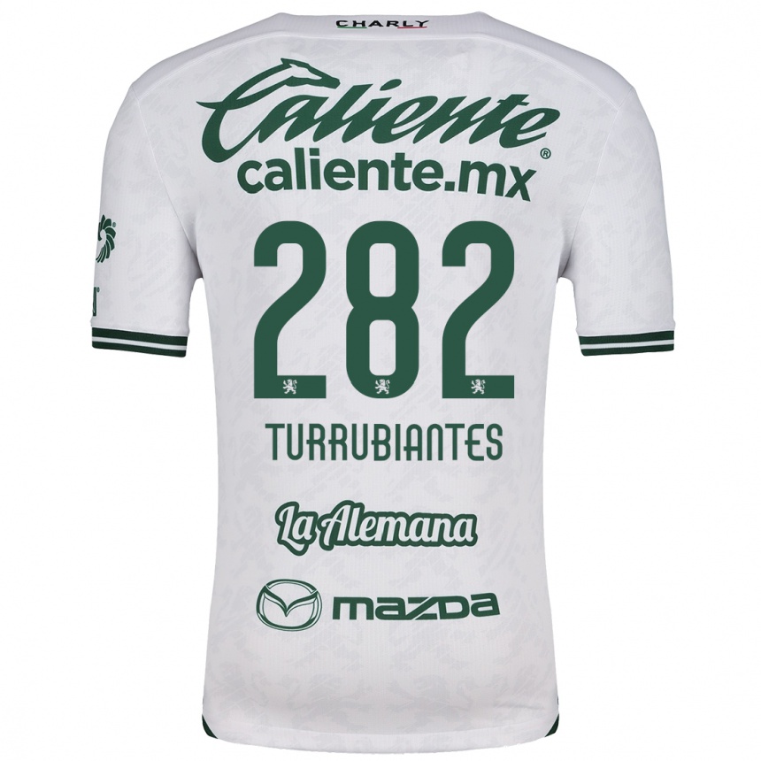 Kids Football Abdon Turrubiantes #282 White Green Away Jersey 2024/25 T-Shirt Uk