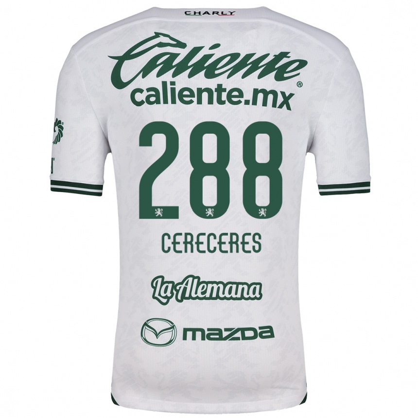 Kids Football Thomas Cereceres #288 White Green Away Jersey 2024/25 T-Shirt Uk