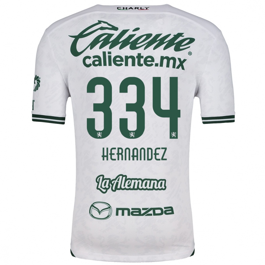 Kids Football Alan Hernández #334 White Green Away Jersey 2024/25 T-Shirt Uk