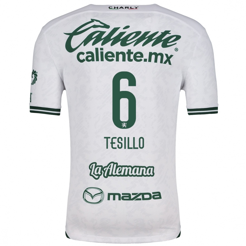 Kids Football William Tesillo #6 White Green Away Jersey 2024/25 T-Shirt Uk