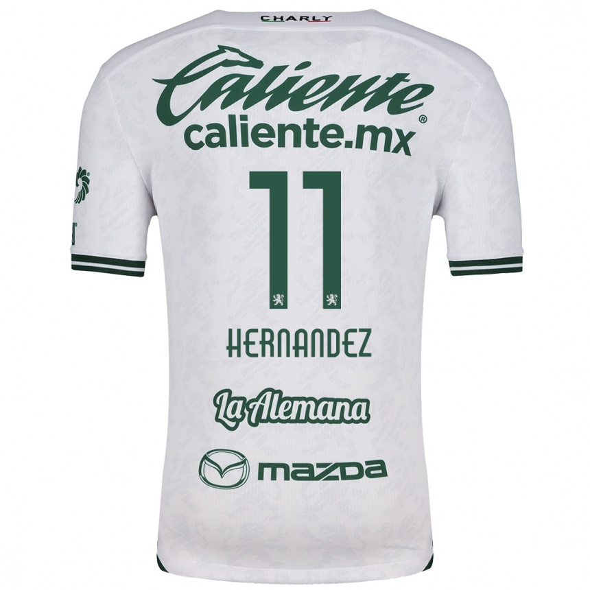 Kids Football Elías Hernández #11 White Green Away Jersey 2024/25 T-Shirt Uk