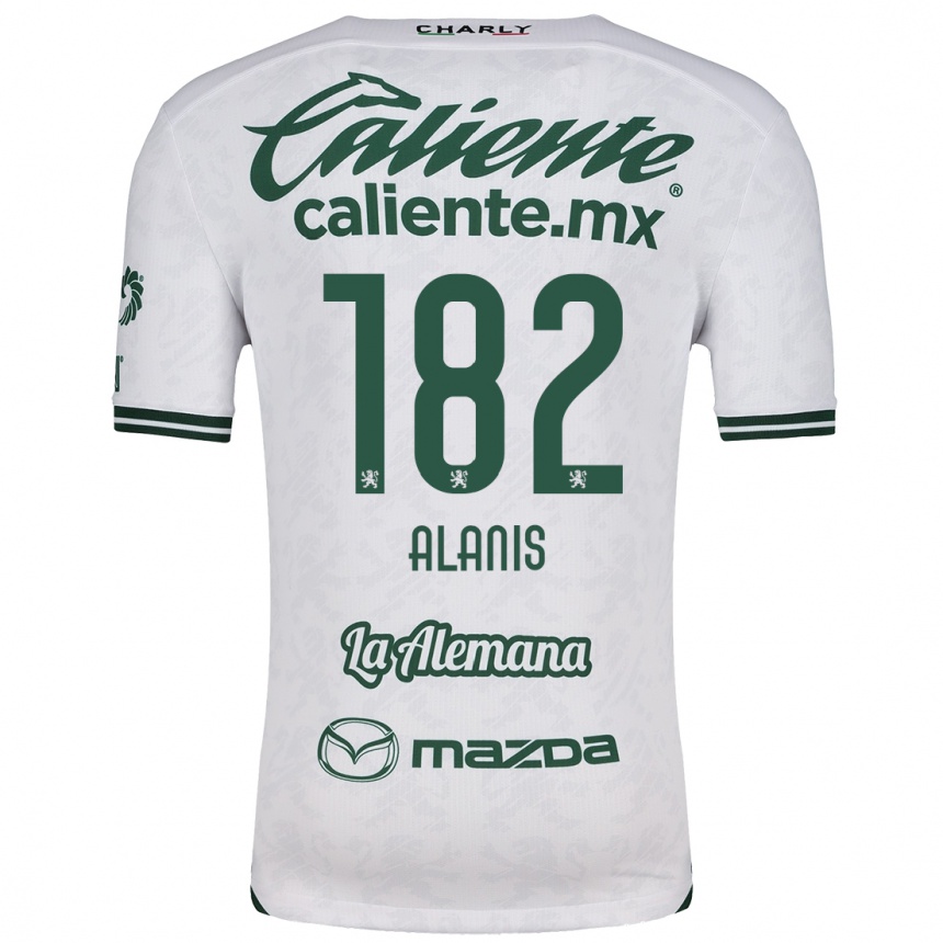 Kids Football Alejandro Alanís #182 White Green Away Jersey 2024/25 T-Shirt Uk