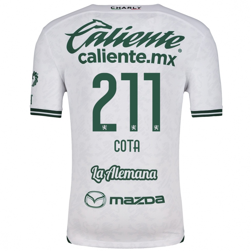 Kids Football Luis Cota #211 White Green Away Jersey 2024/25 T-Shirt Uk