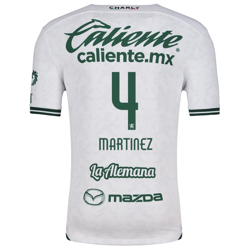 Kids Football Mitzi Martínez #4 White Green Away Jersey 2024/25 T-Shirt Uk