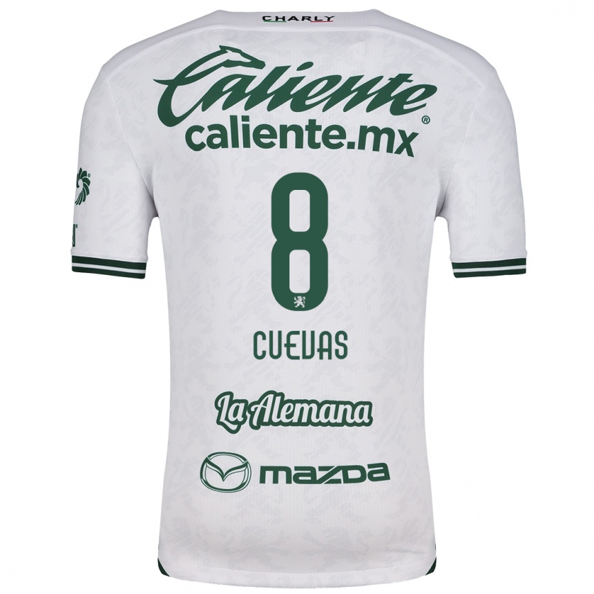 Kids Football Lucero Cuevas #8 White Green Away Jersey 2024/25 T-Shirt Uk