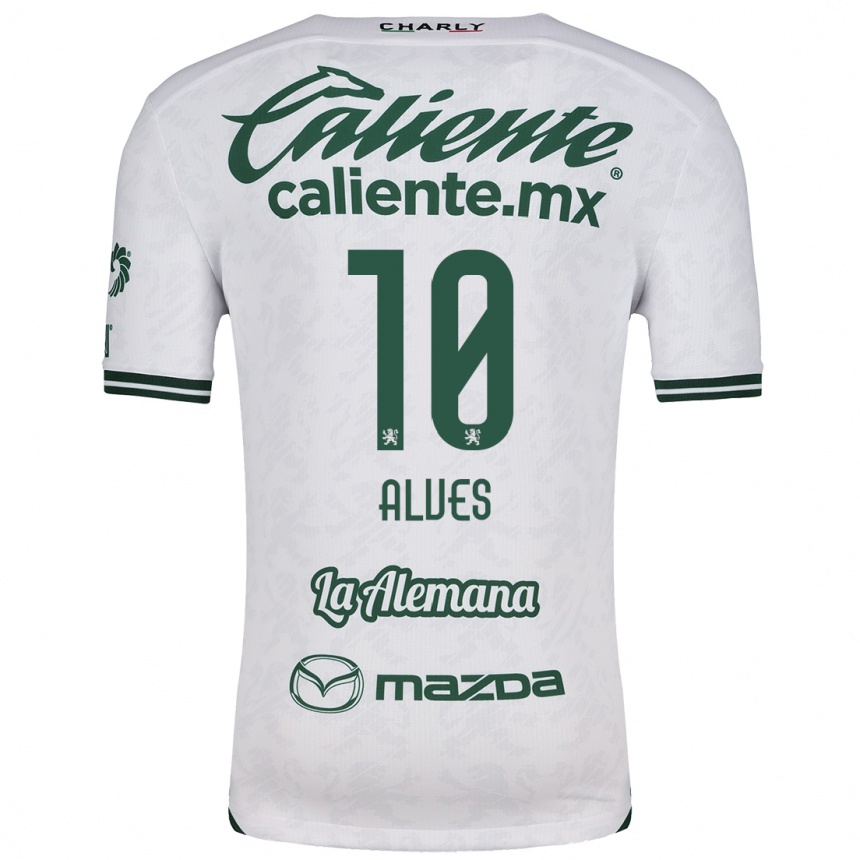 Kids Football Maria Alves #10 White Green Away Jersey 2024/25 T-Shirt Uk