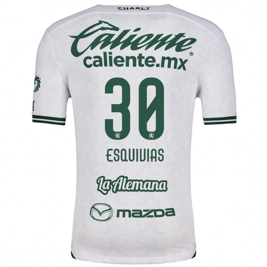 Kids Football Isabela Esquivias #30 White Green Away Jersey 2024/25 T-Shirt Uk