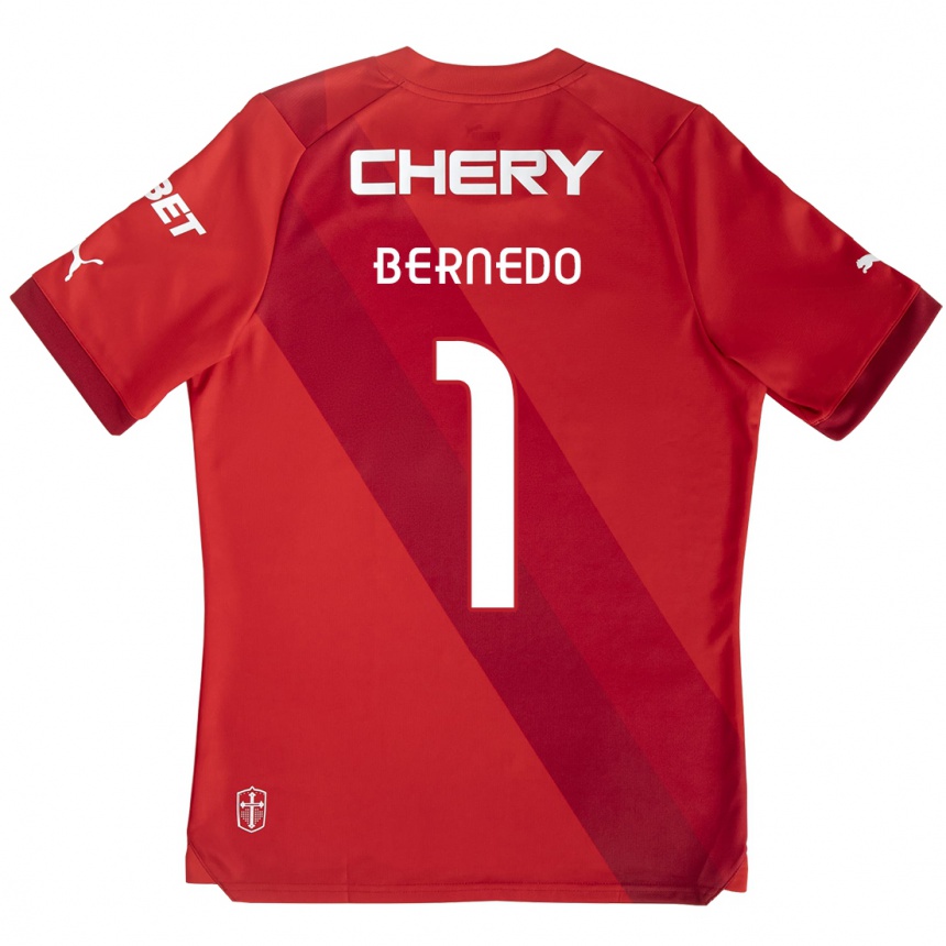 Kids Football Vicente Bernedo #1 Red White Away Jersey 2024/25 T-Shirt Uk