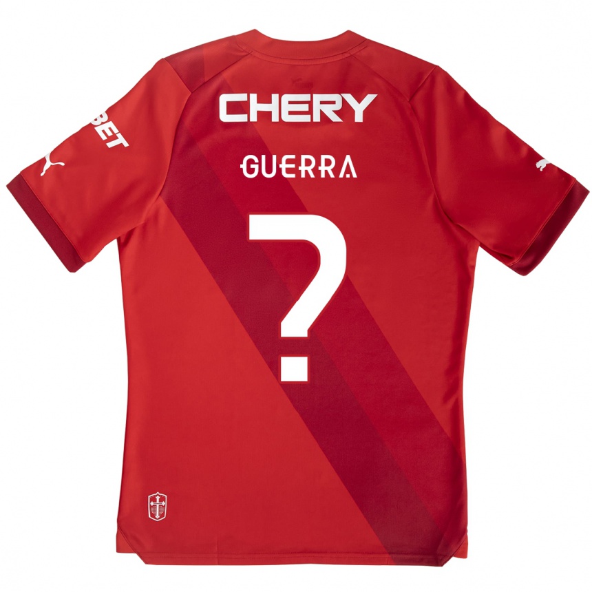 Kids Football Mateo Guerra #0 Red White Away Jersey 2024/25 T-Shirt Uk