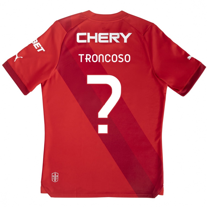 Kids Football Leonardo Troncoso #0 Red White Away Jersey 2024/25 T-Shirt Uk