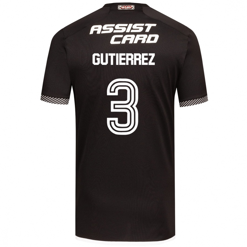 Kids Football Daniel Gutiérrez #3 Black White Away Jersey 2024/25 T-Shirt Uk