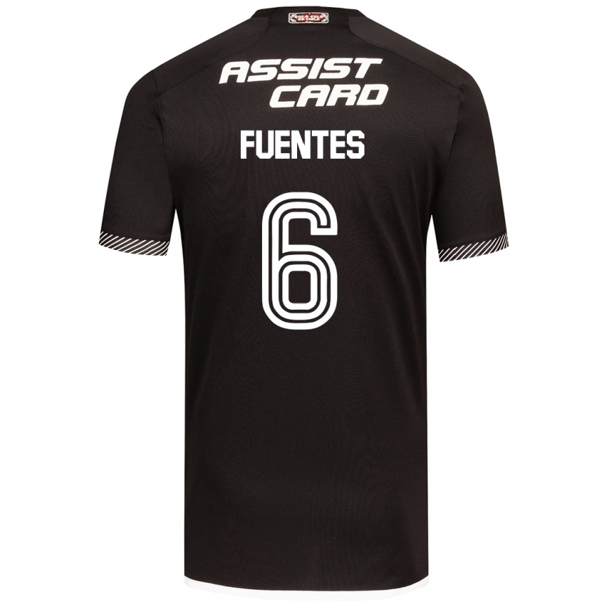 Kids Football César Fuentes #6 Black White Away Jersey 2024/25 T-Shirt Uk