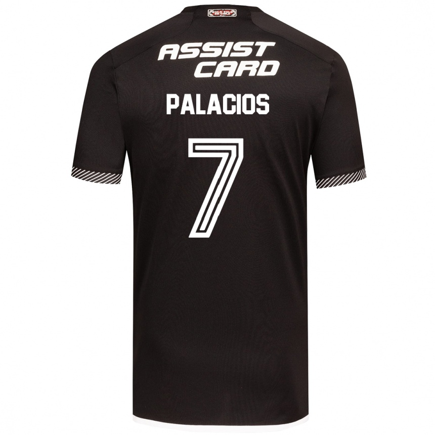 Kids Football Carlos Palacios #7 Black White Away Jersey 2024/25 T-Shirt Uk