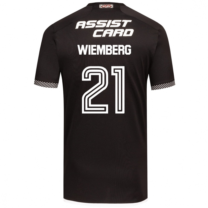 Kids Football Erick Wiemberg #21 Black White Away Jersey 2024/25 T-Shirt Uk