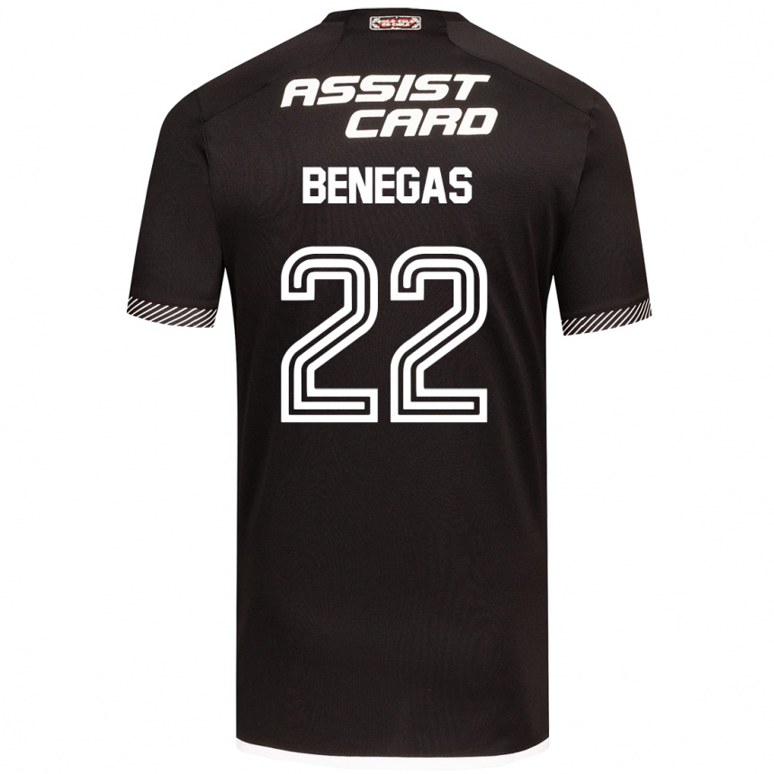 Kids Football Leandro Benegas #22 Black White Away Jersey 2024/25 T-Shirt Uk