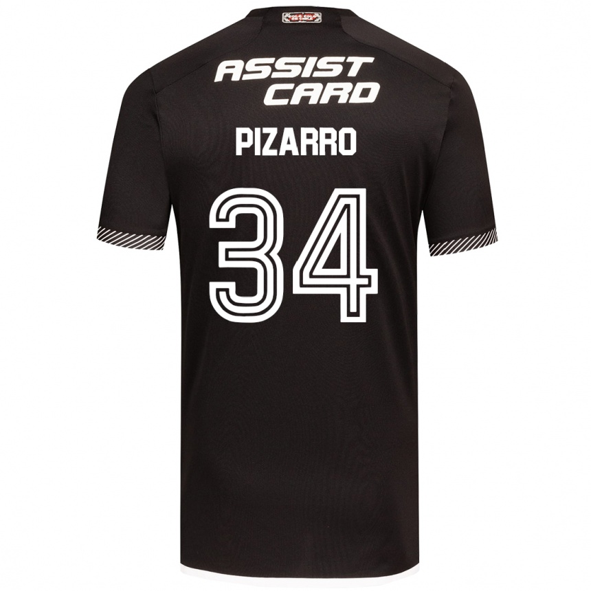 Kids Football Vicente Pizarro #34 Black White Away Jersey 2024/25 T-Shirt Uk