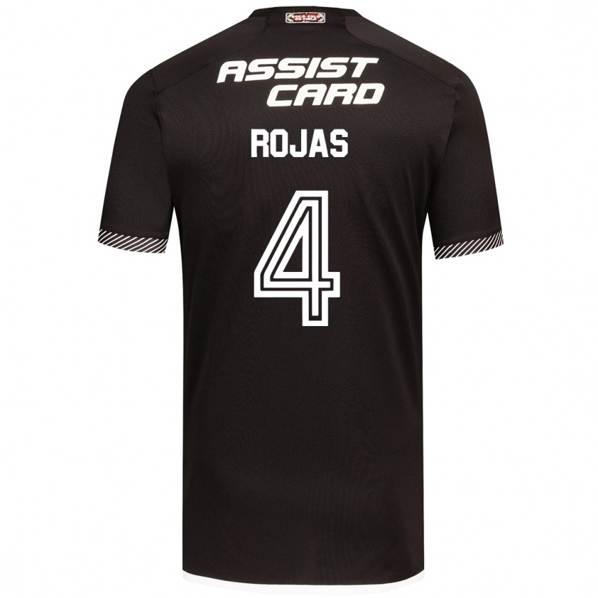 Kids Football Javier Rojas #4 Black White Away Jersey 2024/25 T-Shirt Uk