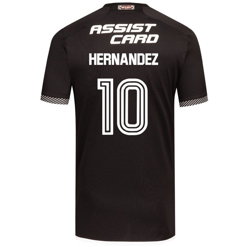 Kids Football Leandro Hernández #10 Black White Away Jersey 2024/25 T-Shirt Uk