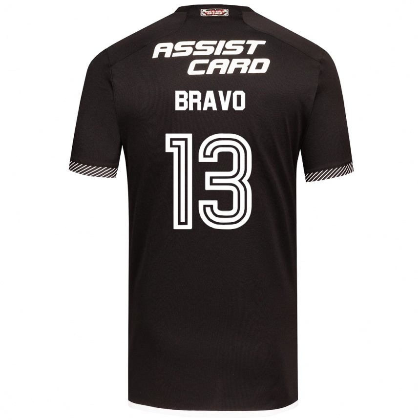 Kids Football Santiago Bravo #13 Black White Away Jersey 2024/25 T-Shirt Uk