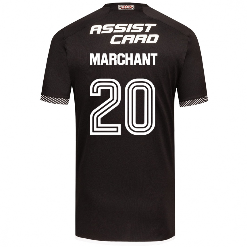 Kids Football Francisco Marchant #20 Black White Away Jersey 2024/25 T-Shirt Uk