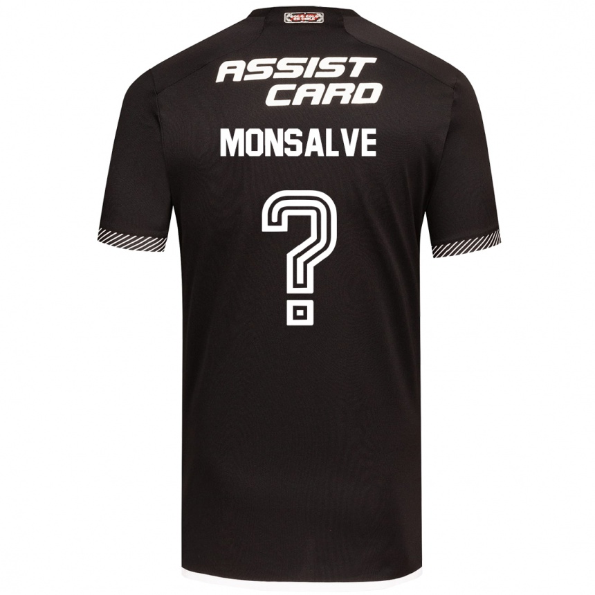 Kids Football Gaspar Monsalve #0 Black White Away Jersey 2024/25 T-Shirt Uk