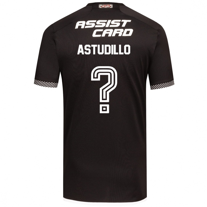 Kids Football Jerall Astudillo #0 Black White Away Jersey 2024/25 T-Shirt Uk