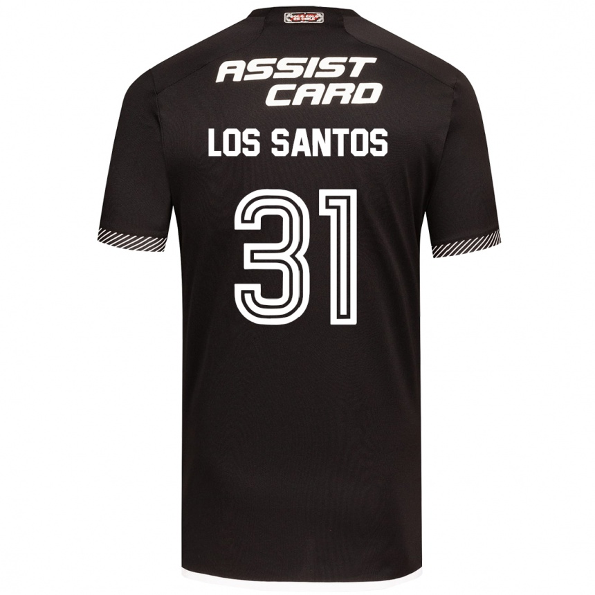 Kids Football Matías De Los Santos #31 Black White Away Jersey 2024/25 T-Shirt Uk