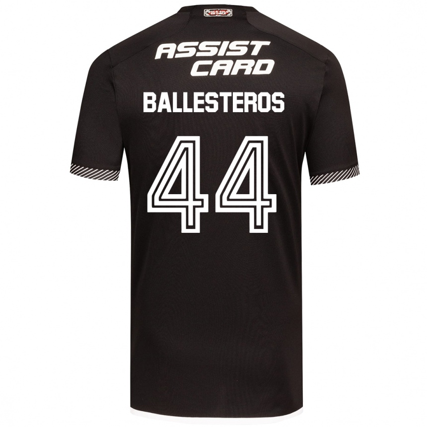 Kids Football Martín Ballesteros #44 Black White Away Jersey 2024/25 T-Shirt Uk