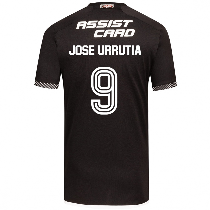 Kids Football María José Urrutia #9 Black White Away Jersey 2024/25 T-Shirt Uk