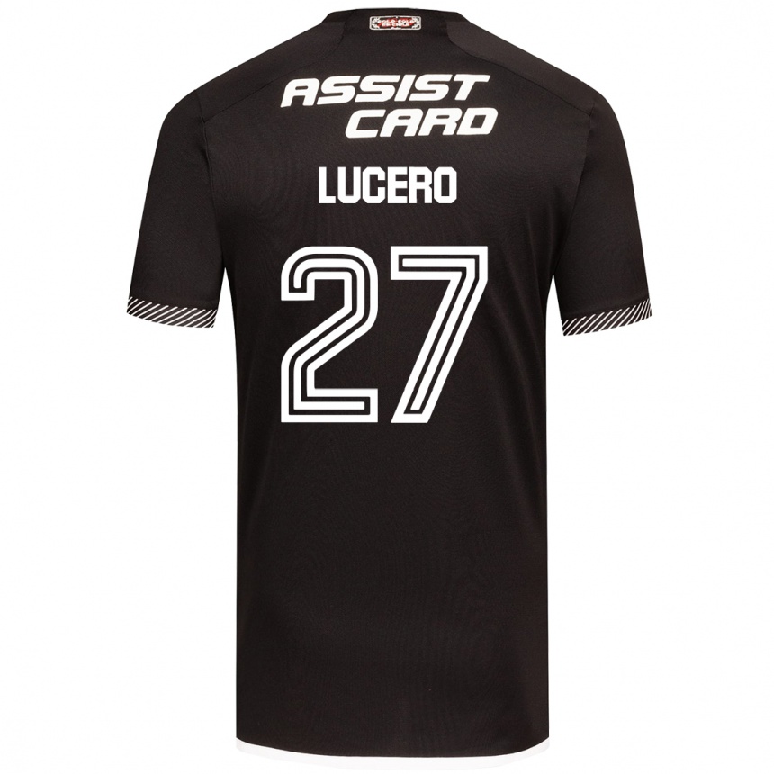 Kids Football Valentina Lucero #27 Black White Away Jersey 2024/25 T-Shirt Uk