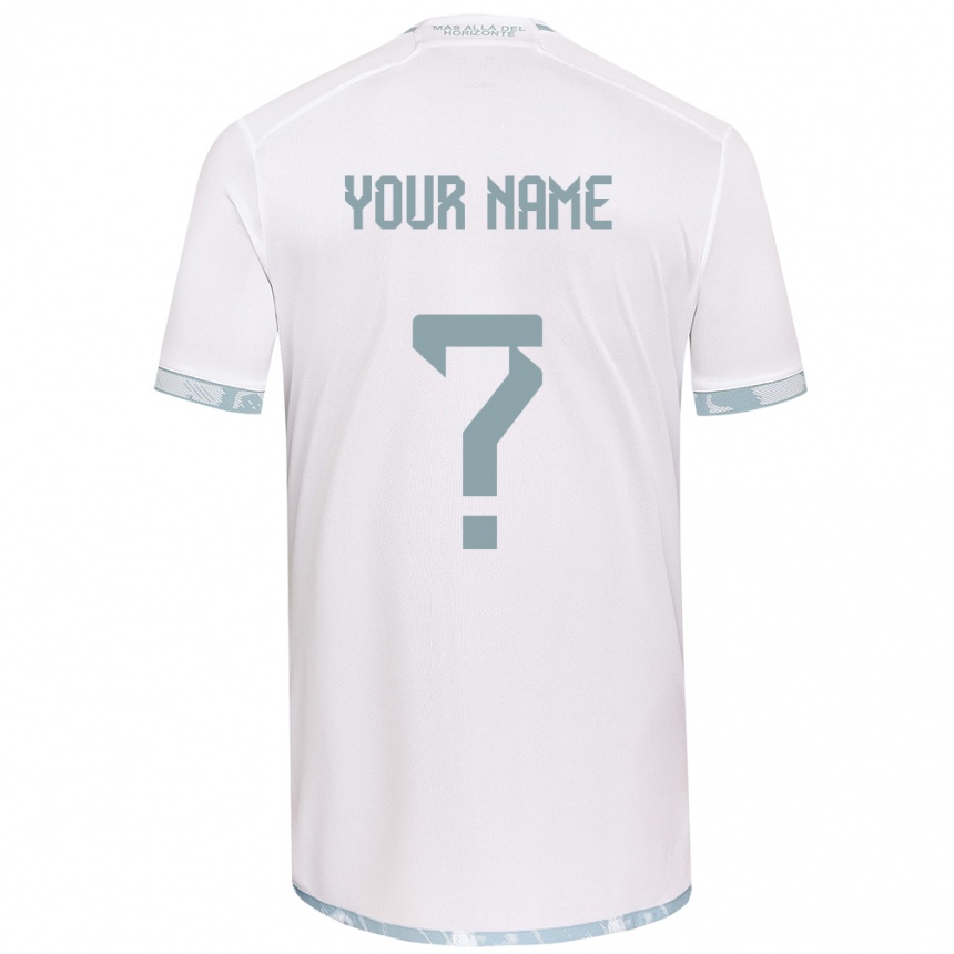 Kids Football Your Name #0 White Grey Away Jersey 2024/25 T-Shirt Uk