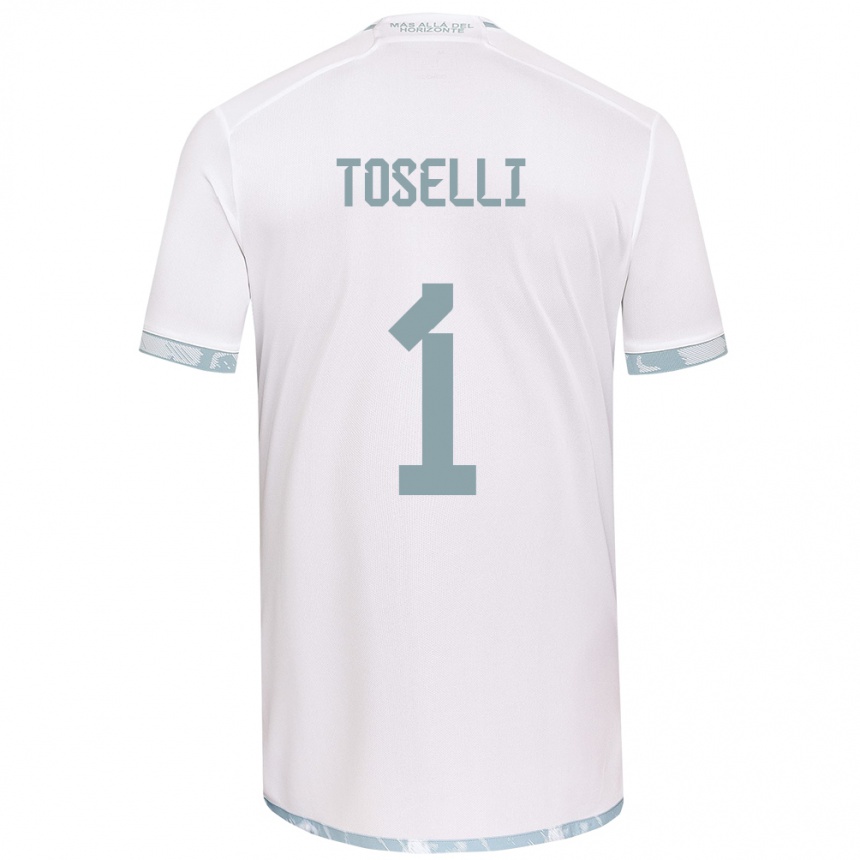 Kids Football Cristopher Toselli #1 White Grey Away Jersey 2024/25 T-Shirt Uk