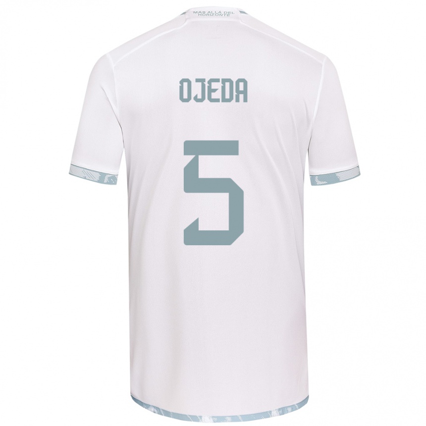 Kids Football Emmanuel Ojeda #5 White Grey Away Jersey 2024/25 T-Shirt Uk