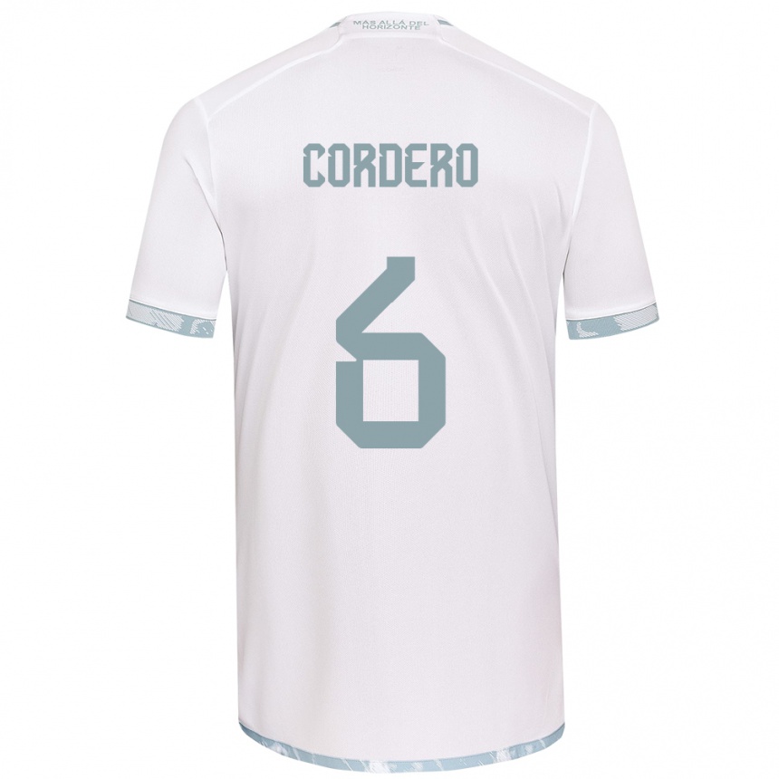 Kids Football Renato Cordero #6 White Grey Away Jersey 2024/25 T-Shirt Uk