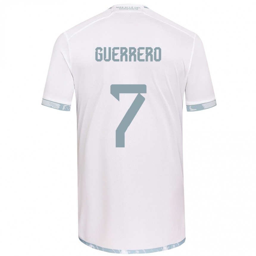 Kids Football Maximiliano Guerrero #7 White Grey Away Jersey 2024/25 T-Shirt Uk