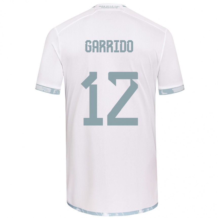 Kids Football Pedro Garrido #12 White Grey Away Jersey 2024/25 T-Shirt Uk